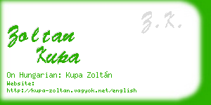 zoltan kupa business card