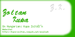 zoltan kupa business card